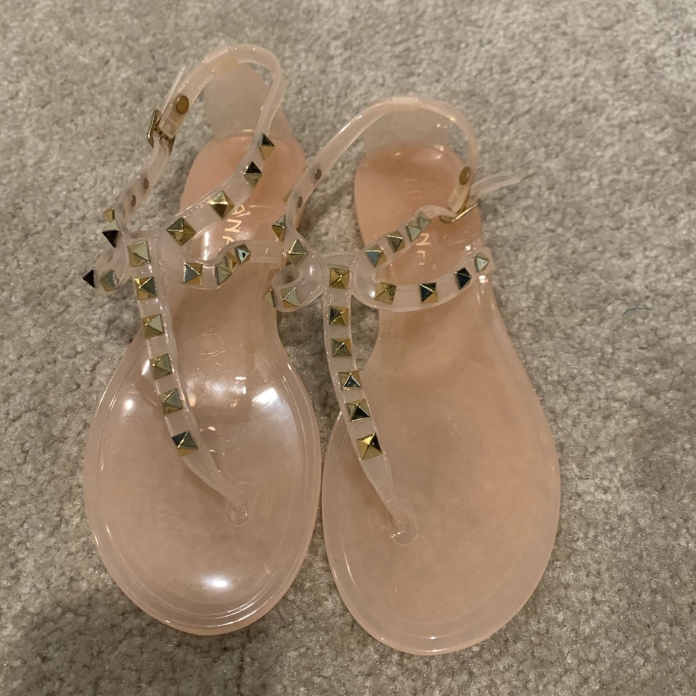 Blush Studded Jelly Sandals